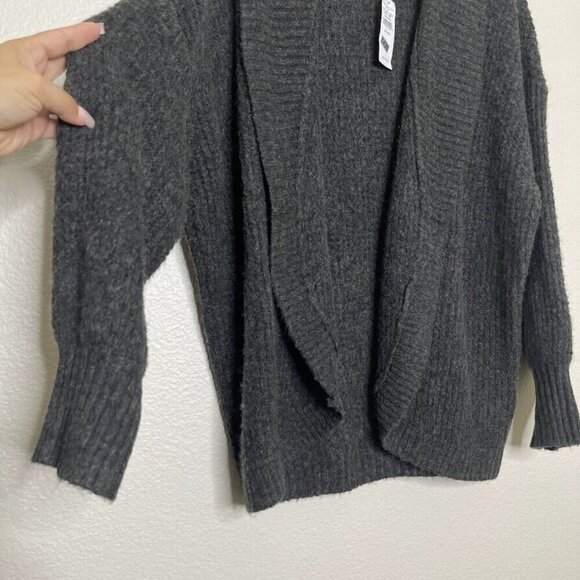 American Eagle Sweater XS/S Cardigan Open Knit Gray Long Sleeve Soft AF Longline - Picture 5 of 10